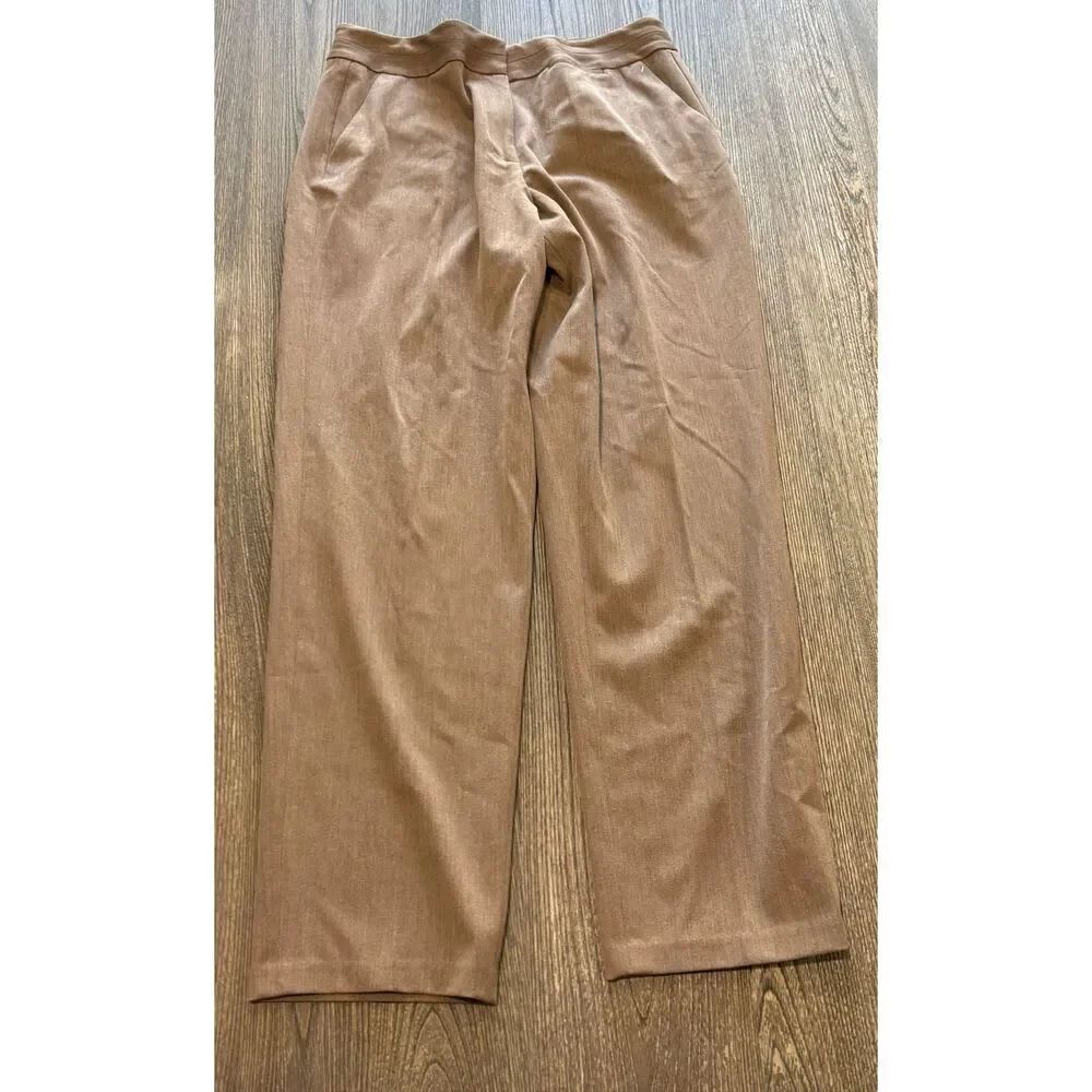 NWT Talbots Womens Dress Pants High Rise Trouser Wide Leg Stretch Brown Size 14
